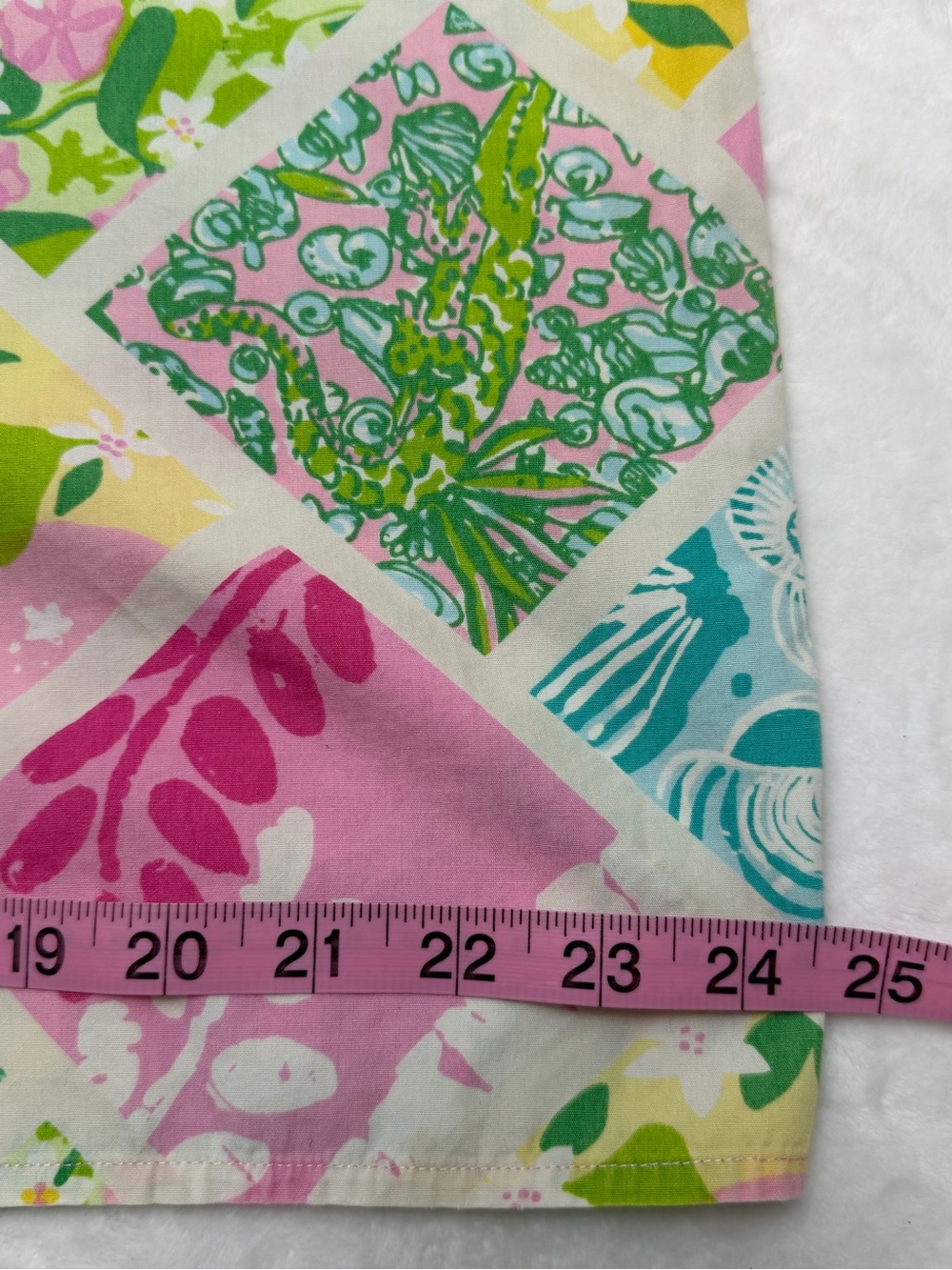 Vintage Lilly Pulitzer Cotton Patchwork Tropical Print Button Front Shirt M - Picture 13 of 15